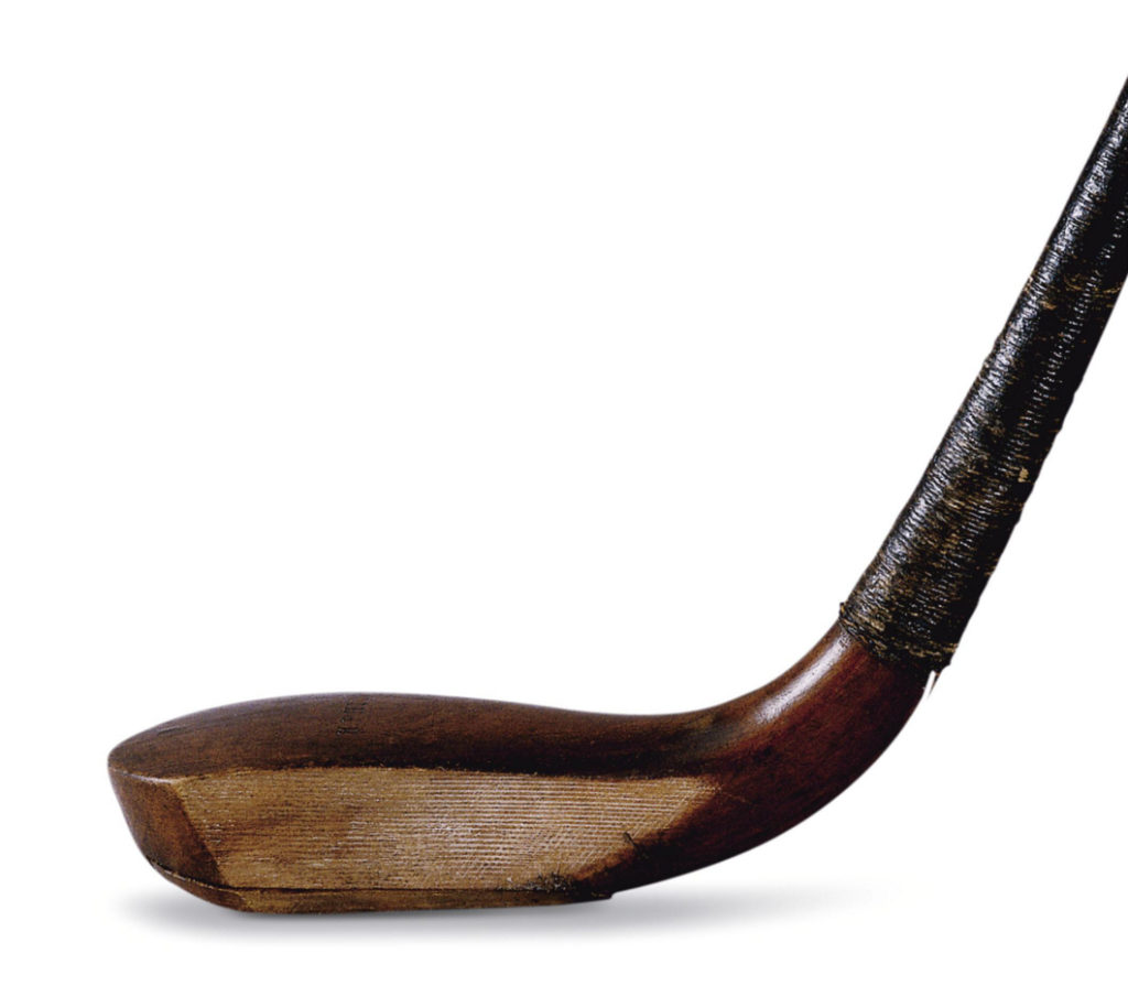 This exceptional Philp putter came from the collection of John Laidlay, a two-time British Amateur Champion and runner-up in the 1893 Open Championship. It formed part of a set of nine Philp clubs presented to Laidlay by Sir Hew Dalrymple, Bart., of Luchie. The set of clubs was displayed at the Glasgow International Exhibition of 1901, at the request of the Reverand John Kerr who suggested to the archaeology committee that there should be a golfing exhibit and then took on the role of curating it. The exhibition opened in May 1901 and ran for six months. All golf treasures were kept safe in an isolated, fireproof structure, lit throughout by electricity and guarded day and night. The "Laidlay" collection was displayed in its own special case. It is believed that the Laidlay clubs were created in the early 1850's with the help of Robert Forgan, Philip's nephew and assistant. They were to be awarded as "prize clubs" to the winner of a competition. (Smith 1867, 11 &amp; 18). The putter appears to never have been used. In 1981 the Laidlay collection was broken up and each club sold individually at Sotheby's golf auction in London.